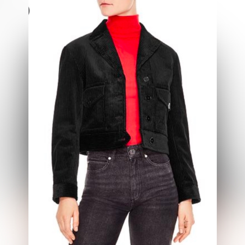 Sandro Black Corduroy Jacket